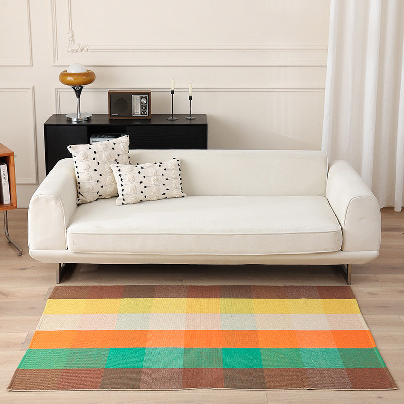 Flat-woven living and dining room rug