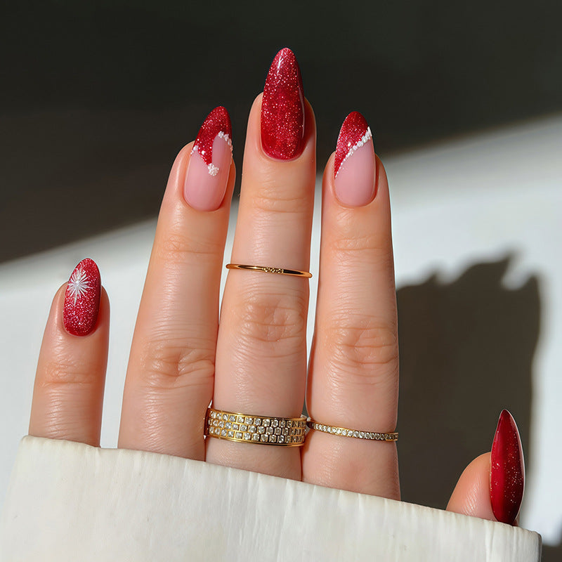 Glamorous Glittery Stiletto Press-On Nails Kalsten