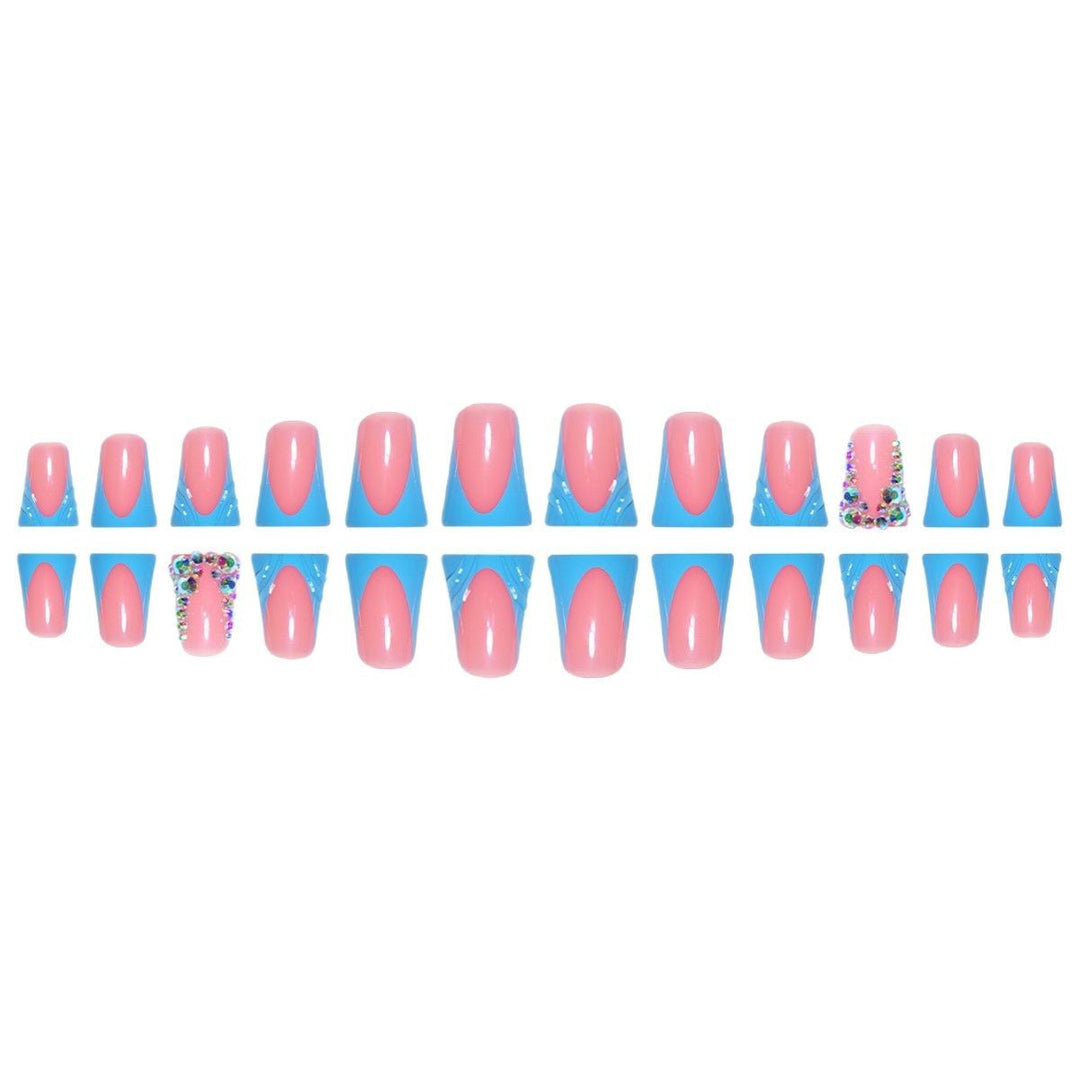 Decorative Press-On Nail Art Extensions with Rhinestone Accents Kalsten