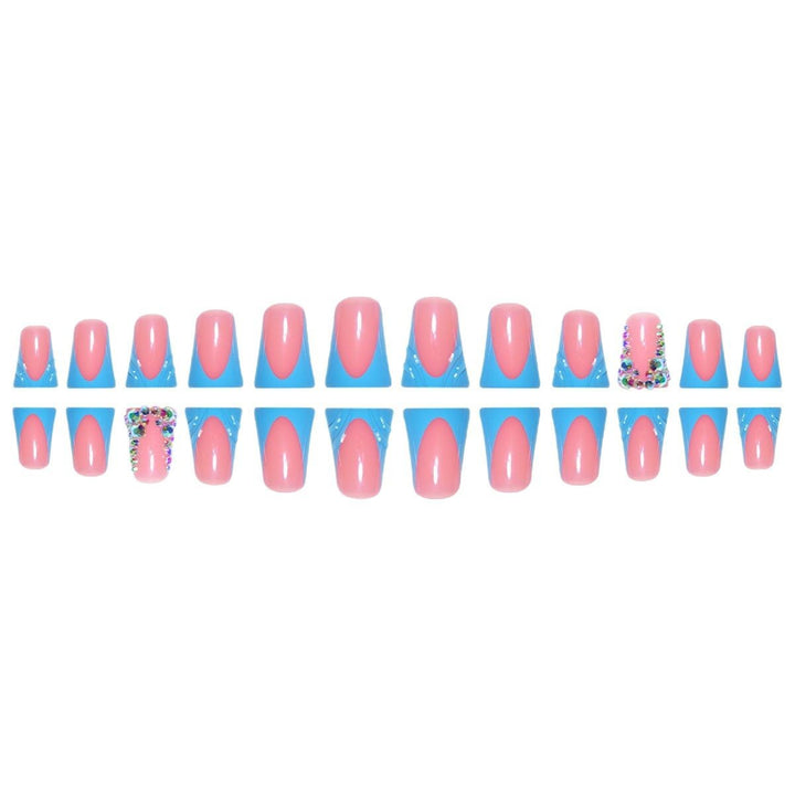 Decorative Press-On Nail Art Extensions with Rhinestone Accents Kalsten