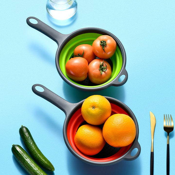 Collapsible Silicone Strainer with Ergonomic Handle Kalsten
