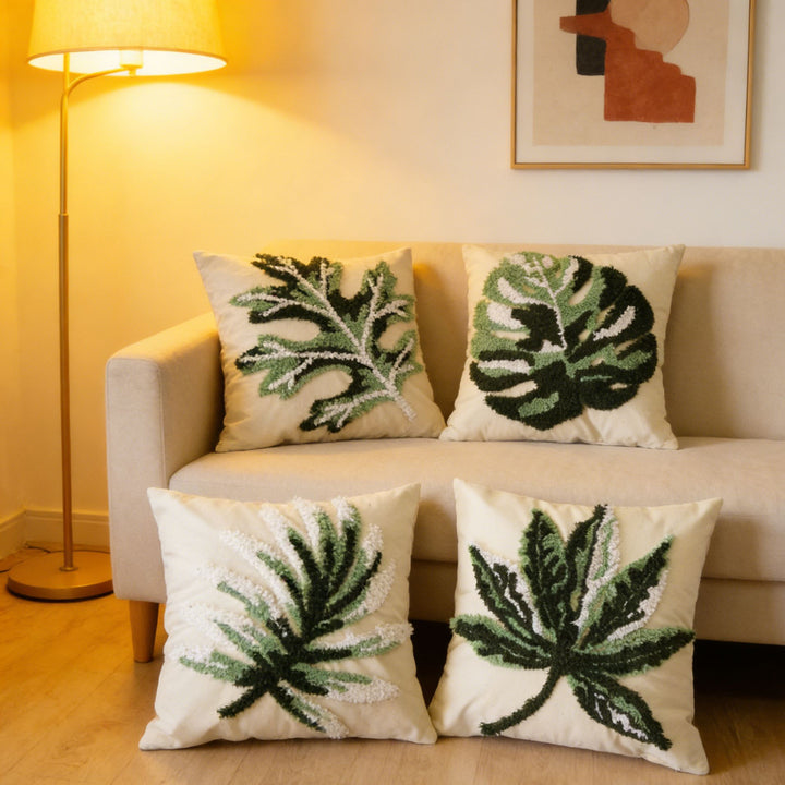 Decorative Leaves Pattern Cushion