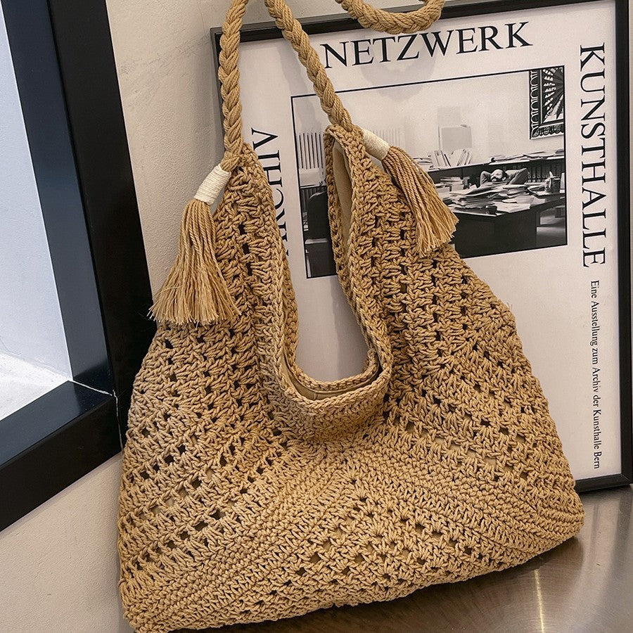 Hand-knotted beach bag with tassels Kalsten