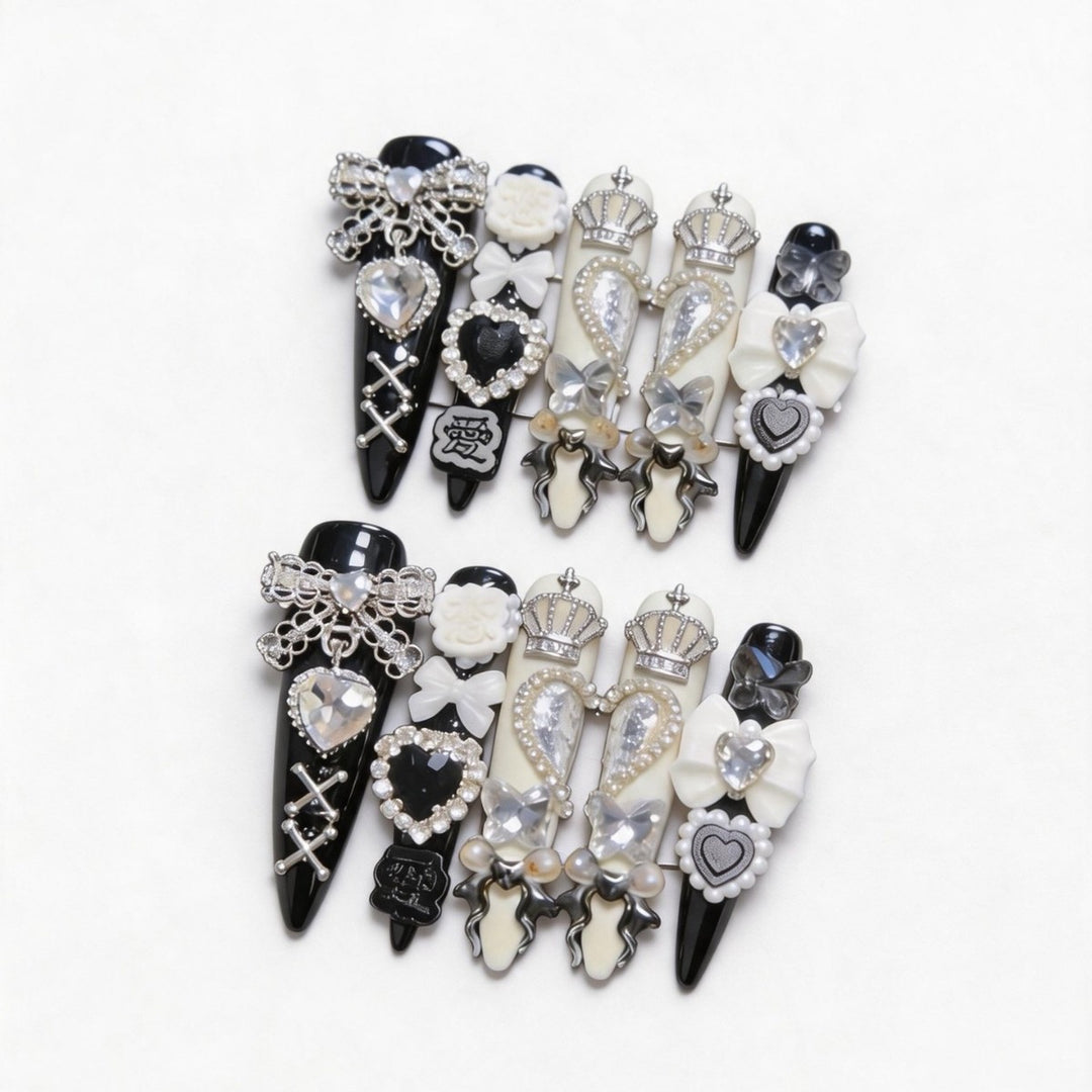 Gothic-Inspired Decorative Nail Art Clips