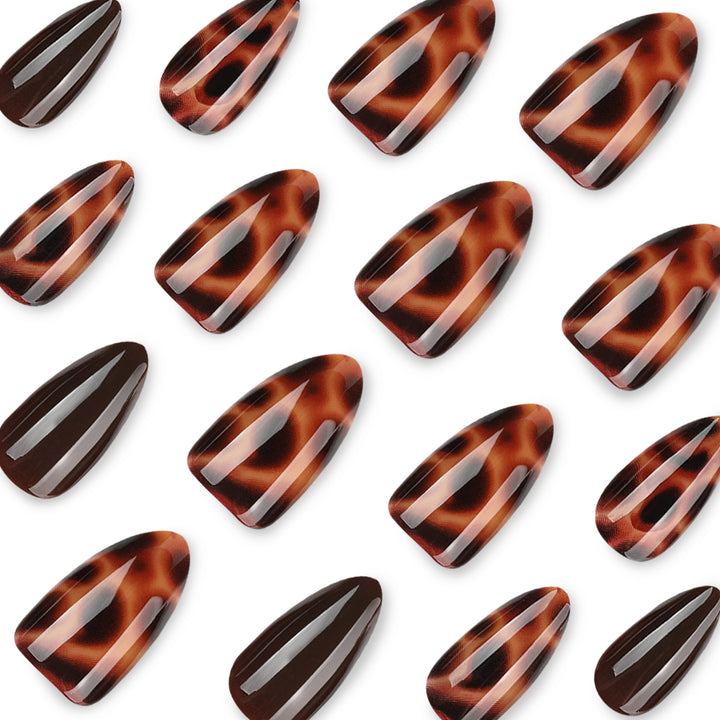 Artful stiletto nails with elegant leopard pattern Kalsten