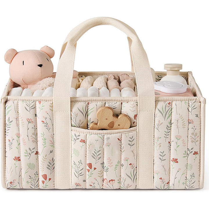 Storage basket with carrying handles and elegant floral pattern Kalsten