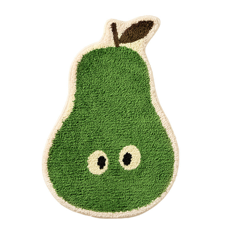 Hand-tufted short-pile floor rug in pear shape with non-slip latex backing Kalsten