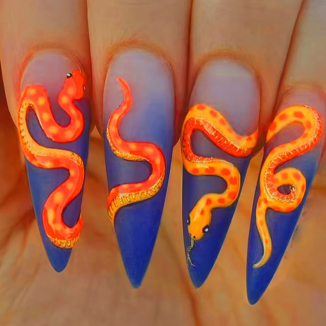 Artistic Snake Nail Design