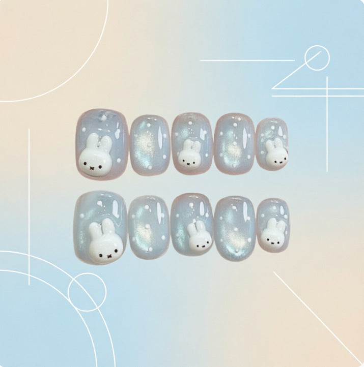 Artificial nails with sweet bunny motif Kalsten