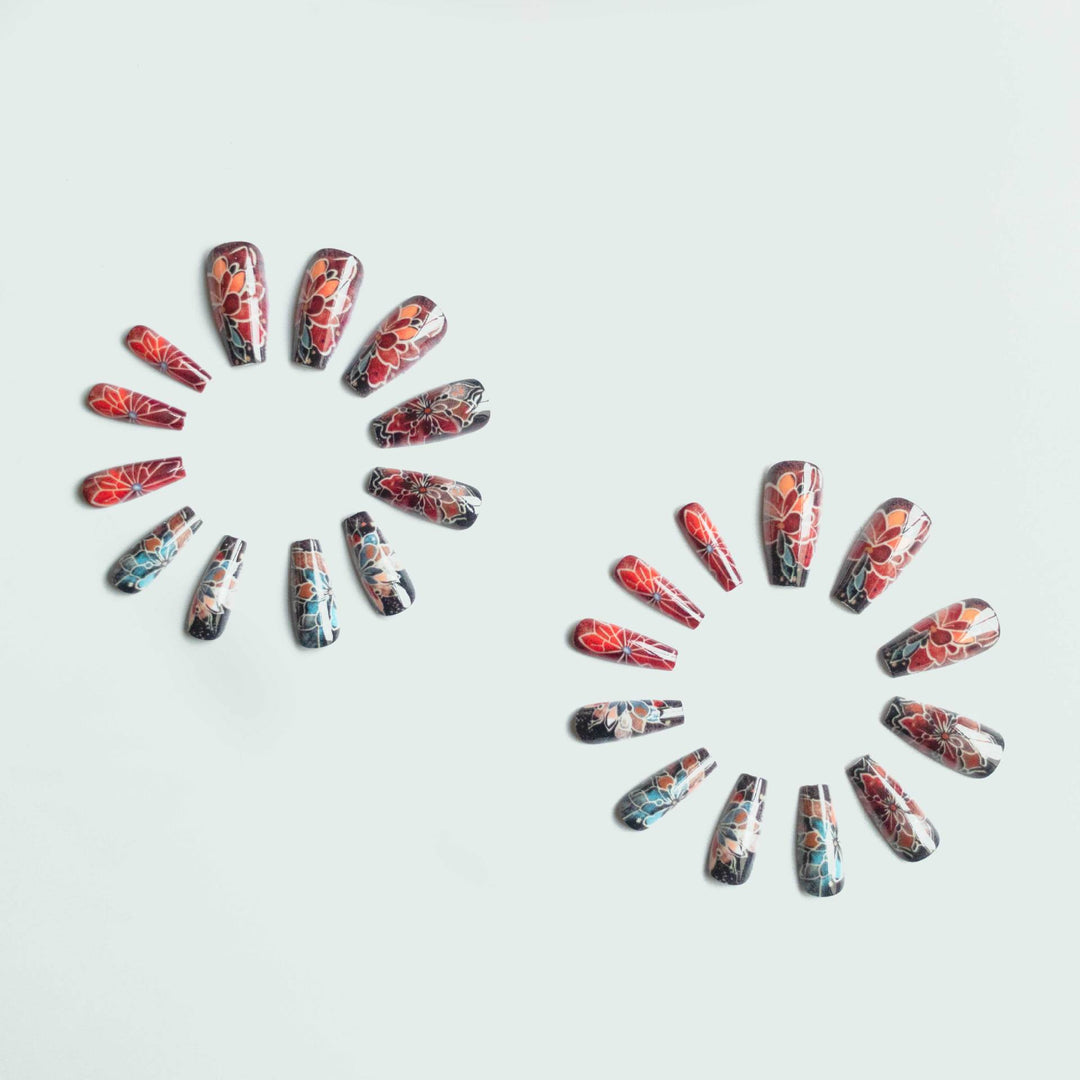 Intricate Floral Nail Art Design Kit