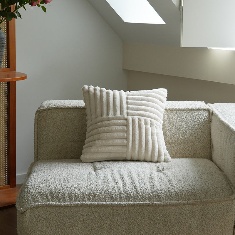 Textured Plush Decorative Cushion
