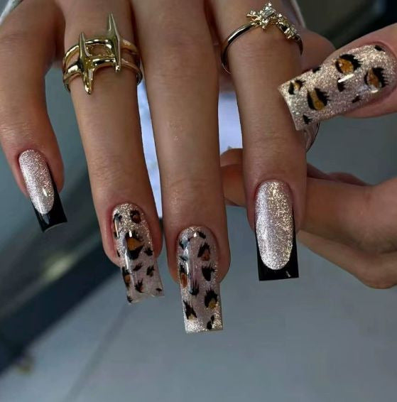 Elegant Leopard Print Nail Art Enhancements Kalsten