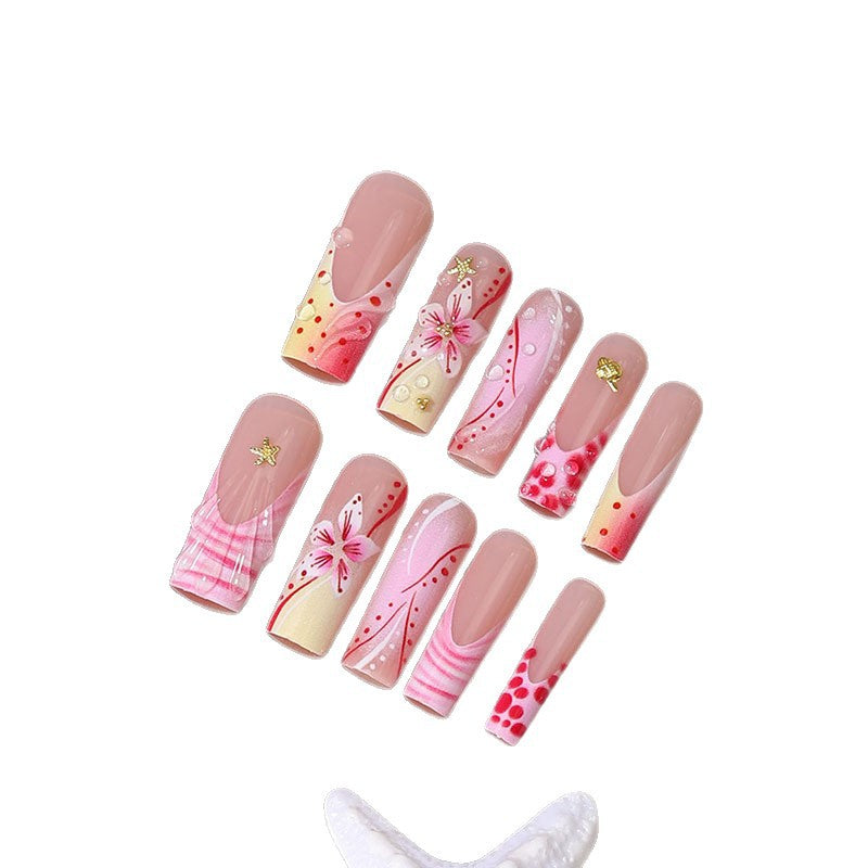 Artistic Floral Design Press-On Nail Tips Kalsten