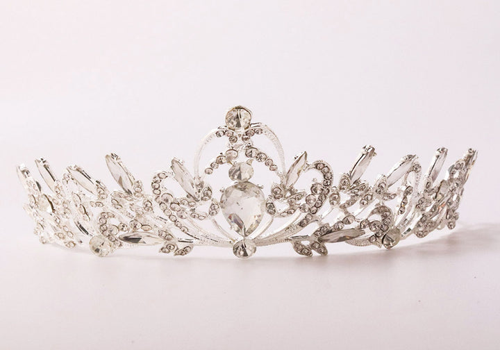 Ladies Elegant Headband with Floral Decorations and Rhinestones Kalsten