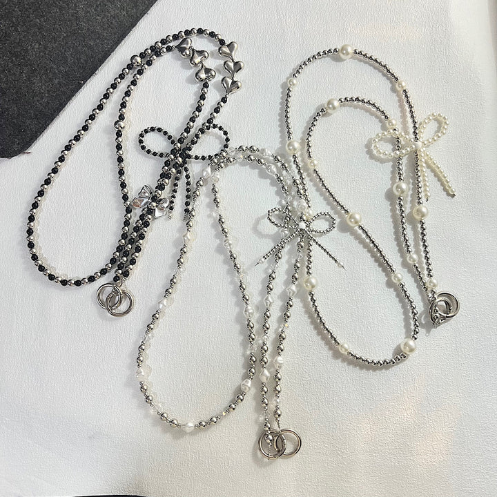 Elegant Pearled Charm Necklace Kalsten