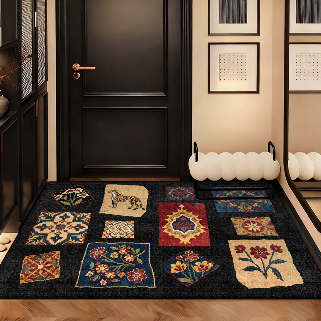 Artistic Patchwork Area Rug for Home Decor
