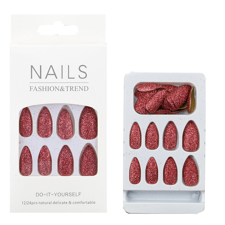 Glittering Almond-Shaped Press-On Nail Tips Kalsten