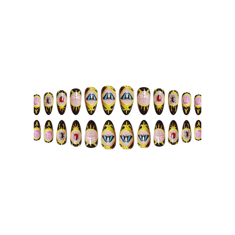 Artistic Insect-Motif Press-On Nail Art Kalsten