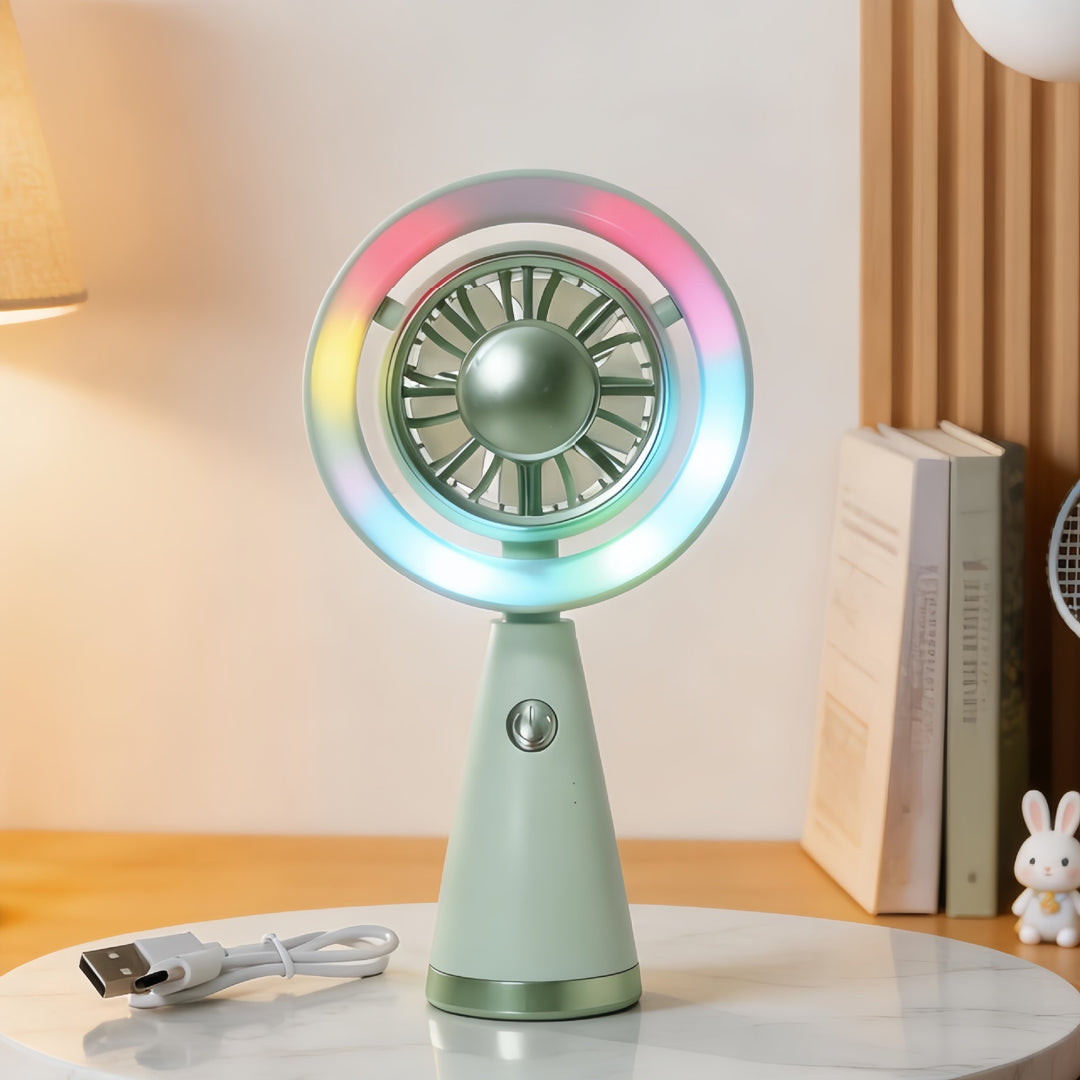 Women Portable RGB Hand Fan with USB Charging Function Kalsten