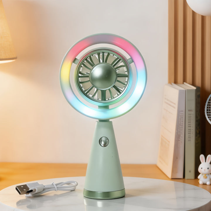 Women Portable RGB Hand Fan with USB Charging Function Kalsten