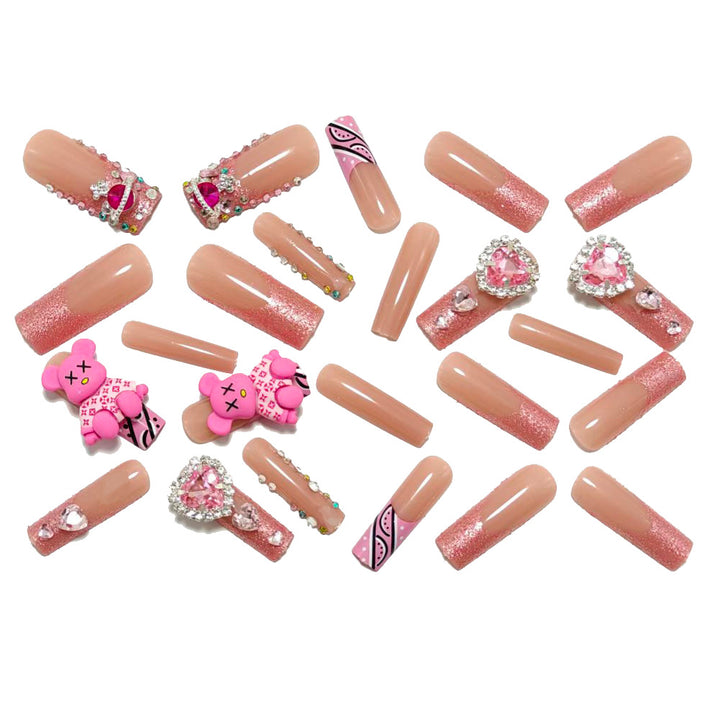 Creative artificial nails with charms and glitter Kalsten