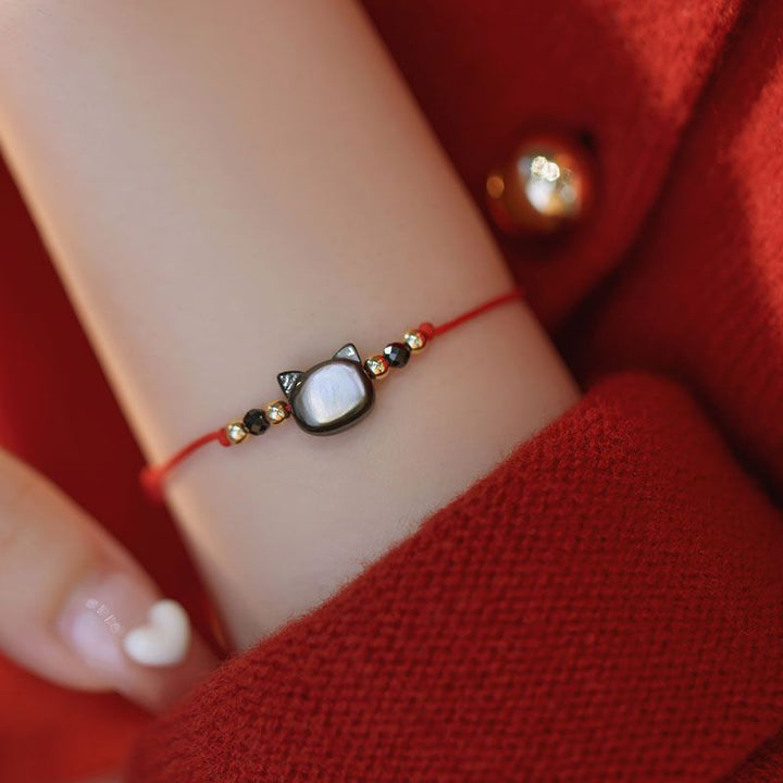 Adjustable Cat-Themed Charm Bracelet Kalsten