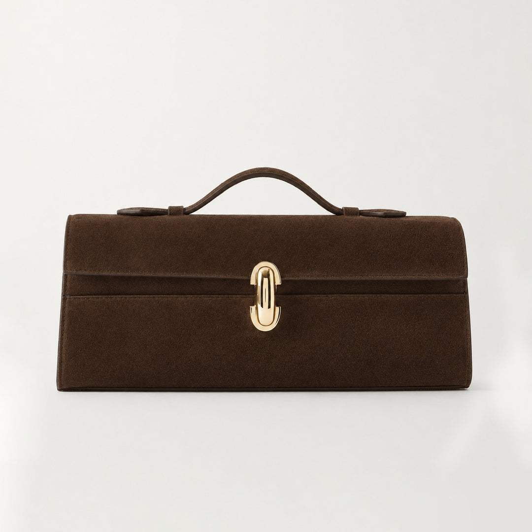 Sophisticated Suede Handheld Satchel