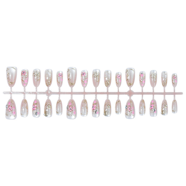 Decorative Press-On Nail Art Set with Floral Design kalsten