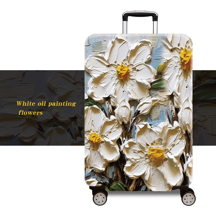 Women's hard shell suitcase with floral oil painting design Kalsten