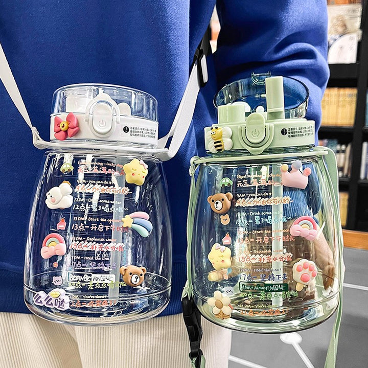 Ladies multifunctional hygiene drinking bottle with carrying strap Kalsten