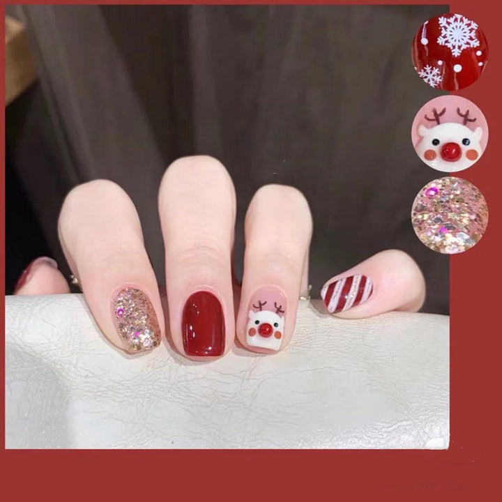 Artificial nail design with festive Christmas motif Kalsten