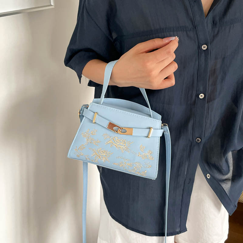 Elegant Floral Embroidered Handbag