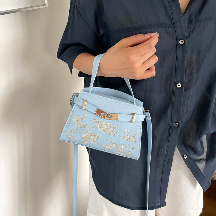 Elegant Floral Embroidered Handbag