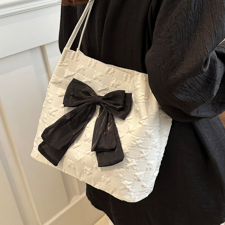 Decorative Bow-Embellished Tote Bag