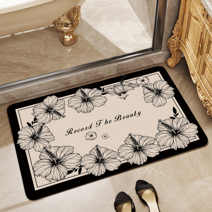 Floral Art Bathroom Mat Kalsten