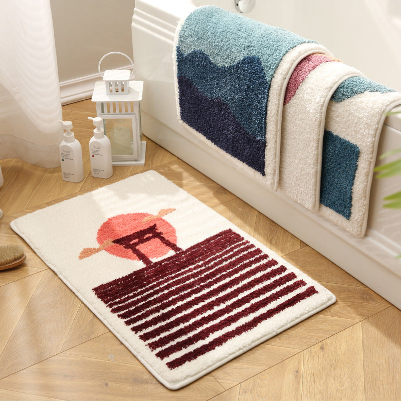 Artistic Sunset Pattern Bath Mat
