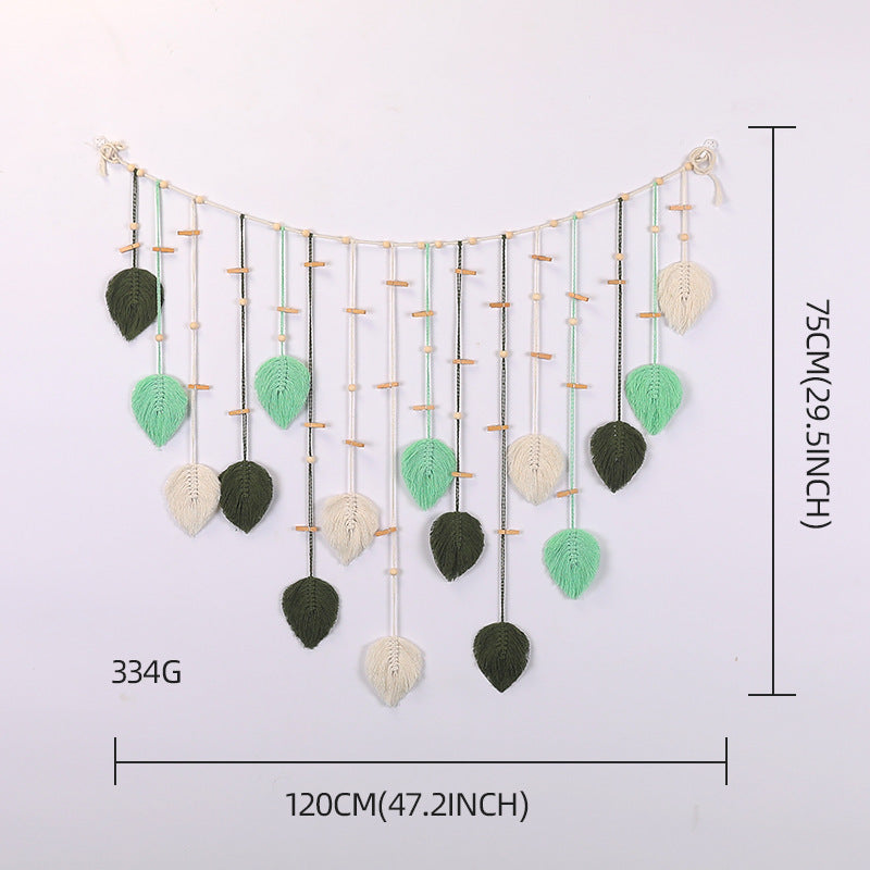 Macrame Wall Decor with Leaf Design Kalsten