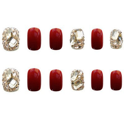 Glamorous Crystal-Embellished Press-On Nails