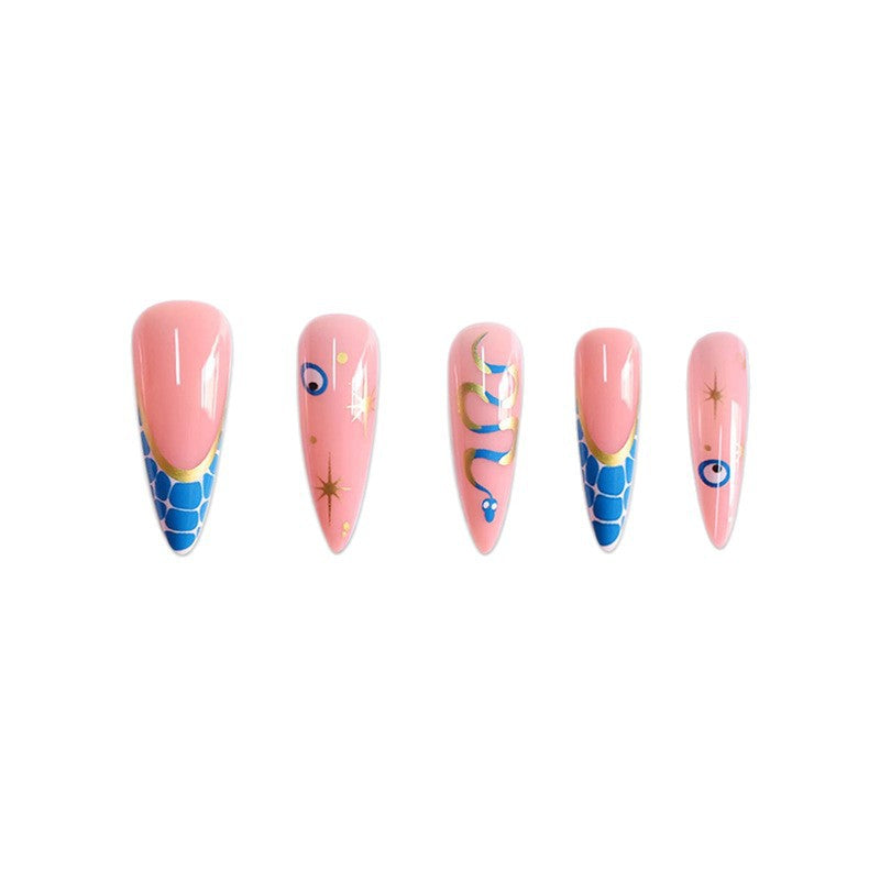 Artistic Stiletto Press-On Nails with Unique Design Kalsten