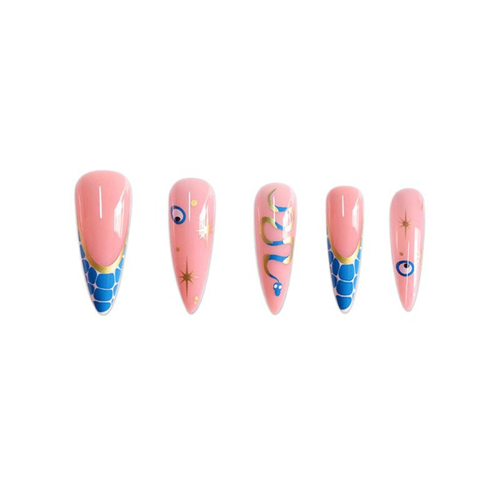 Artistic Stiletto Press-On Nails with Unique Design Kalsten