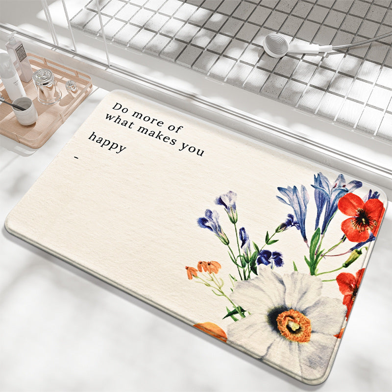 Decorative Floral Sayings Bath Mat Kalsten