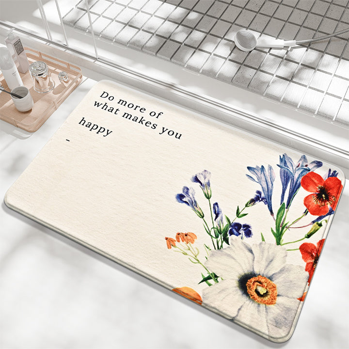 Decorative Floral Sayings Bath Mat Kalsten
