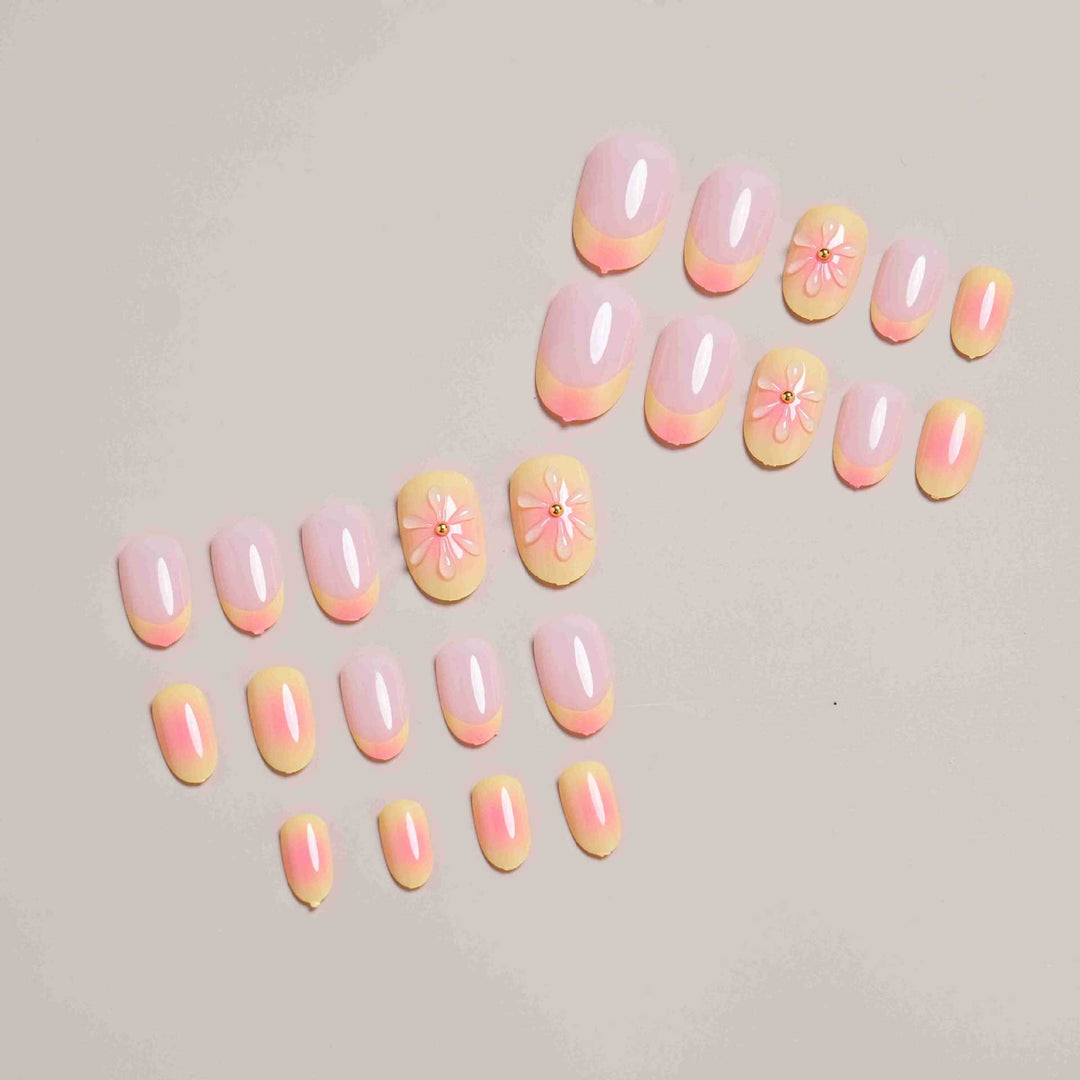 Floral Design Press-On Nails Kalsten