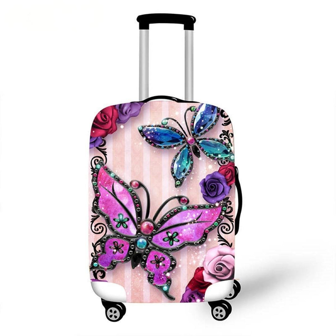 Women's hard shell travel suitcase with colorful flower and butterfly graphic Kalsten
