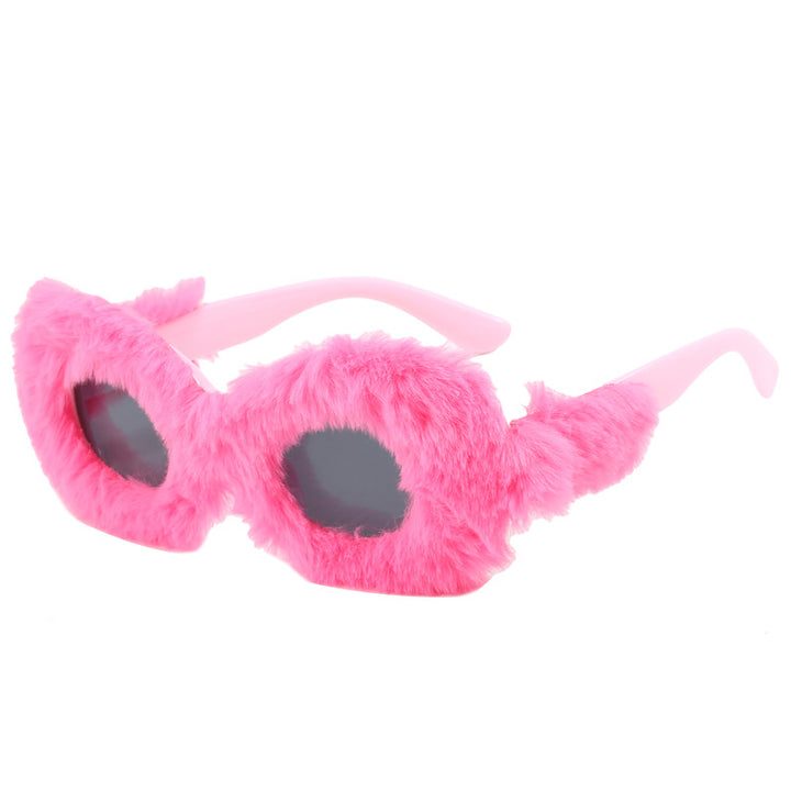 Women eye-catching designer sunglasses with luxurious fur frame Kalsten