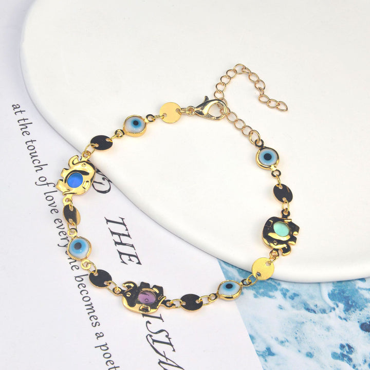 Colorful Eye Charm Statement Necklace Kalsten