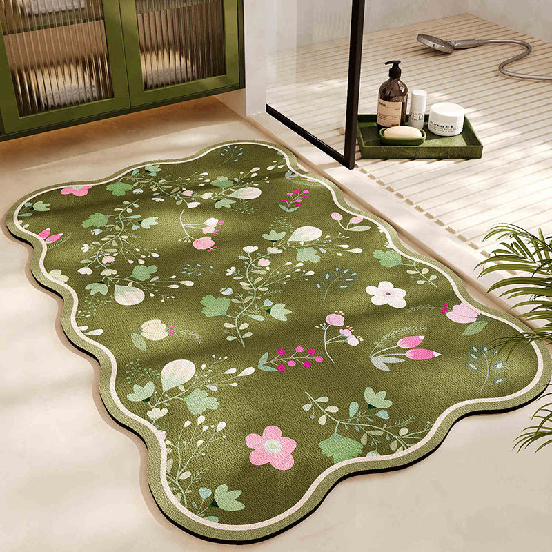 Floral Pattern Bath Mat Kalsten