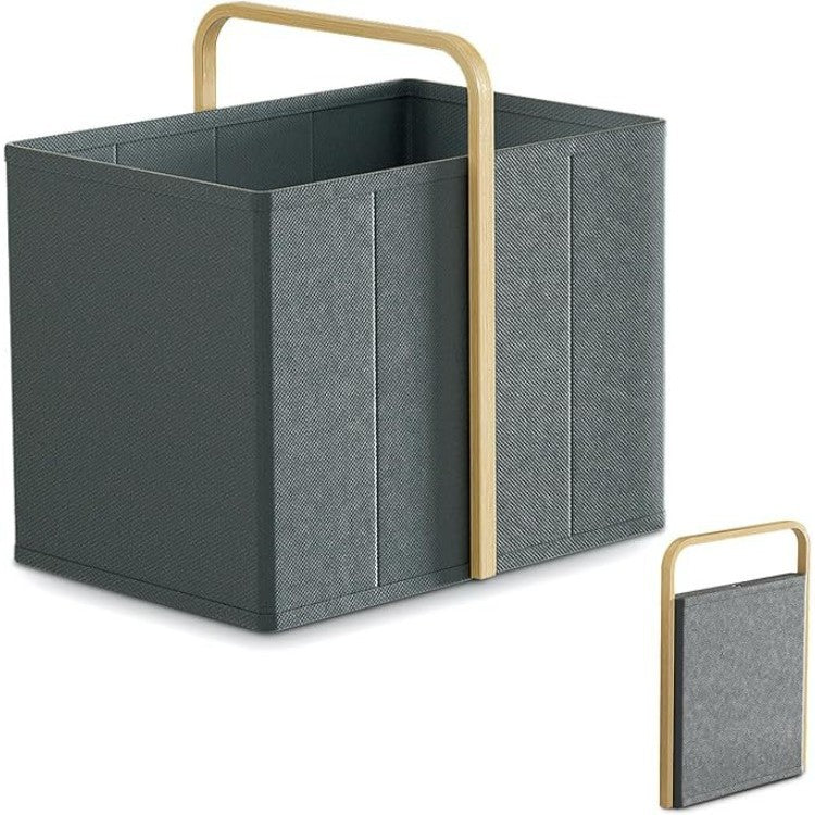 Modern laundry basket with wooden handle Kalsten