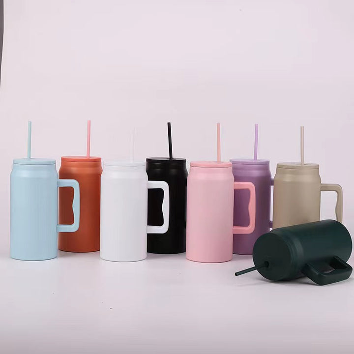 Women's Insulated Drinking Cup with Handle and Straw Kalsten