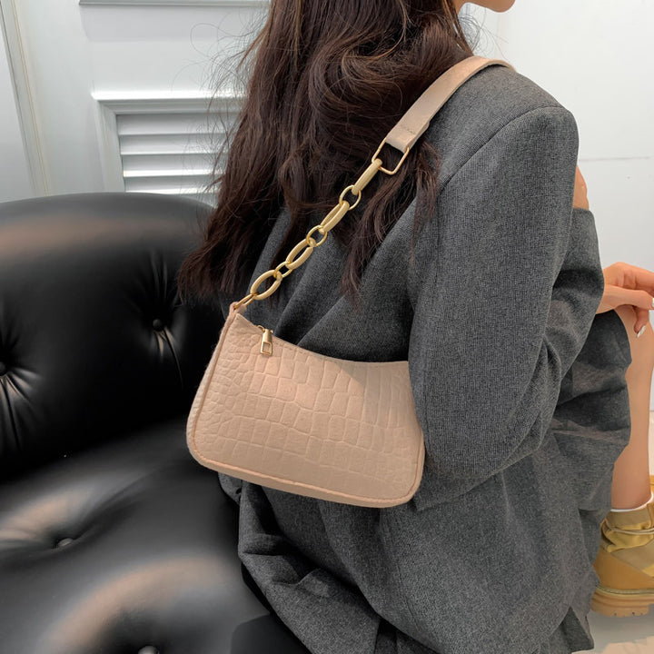 Croc-Textured Mini Crossbody Bag